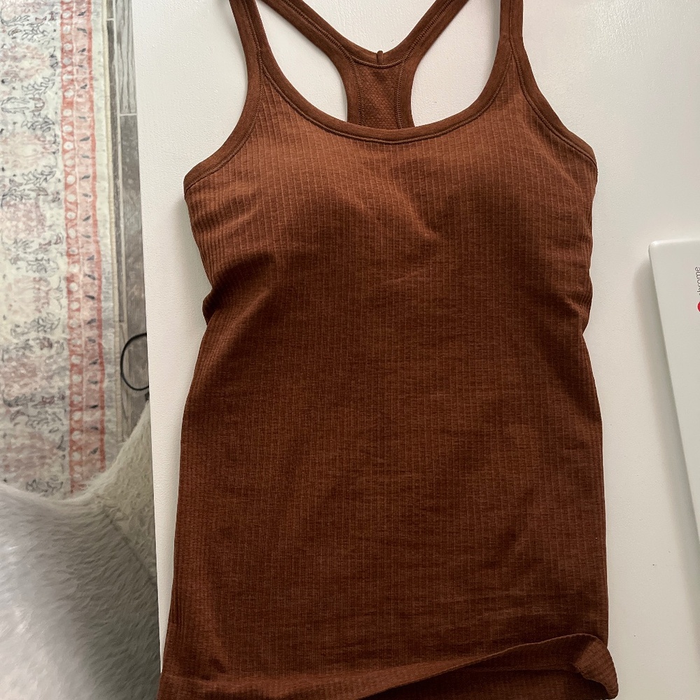 lululemon brown ebb to street tank!